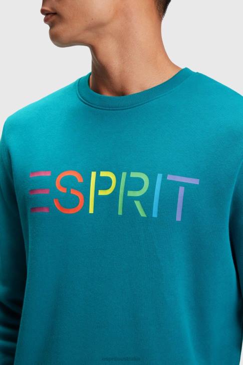 Sweatshirts & Hoodies Teal Blue Men Esprit Logo print sweatshirt V48Z870