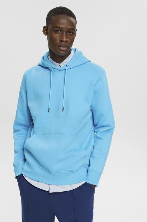 Sweatshirts & Hoodies Turquoise Men Esprit Hooded sweatshirt made of recycled material V48Z682