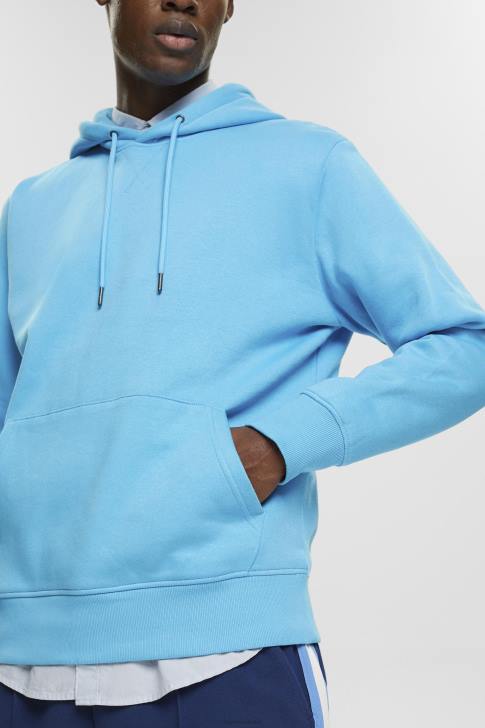Sweatshirts & Hoodies Turquoise Men Esprit Hooded sweatshirt made of recycled material V48Z682