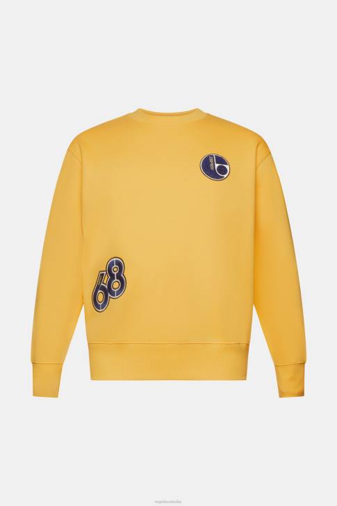 Sweatshirts & Hoodies Yellow Men Esprit Varsity patch sweatshirt V48Z810