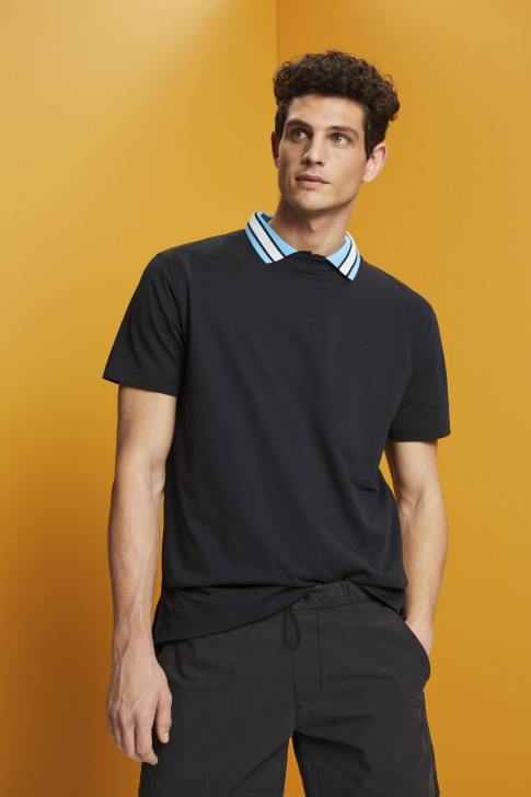 T-Shirts Black Men Esprit Logo T-shirt, 100% cotton V48Z668