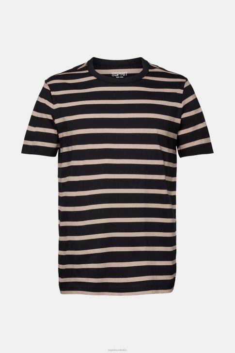 T-Shirts Black Men Esprit Striped jersey t-shirt, 100% cotton V48Z590