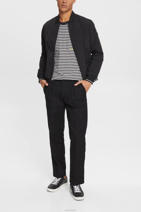 T-Shirts Black Men Esprit Striped knitted t-shirt V48Z898