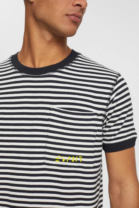 T-Shirts Black Men Esprit Striped knitted t-shirt V48Z898
