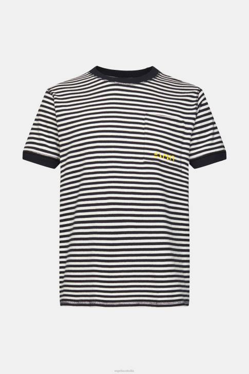 T-Shirts Black Men Esprit Striped knitted t-shirt V48Z898