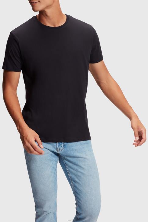 T-Shirts Black & White Men Esprit Two-pack crewneck cotton t-shirts V48Z857