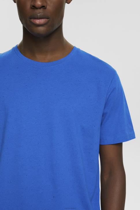 T-Shirts Blue Men Esprit Flecked jersey t-shirt V48Z781