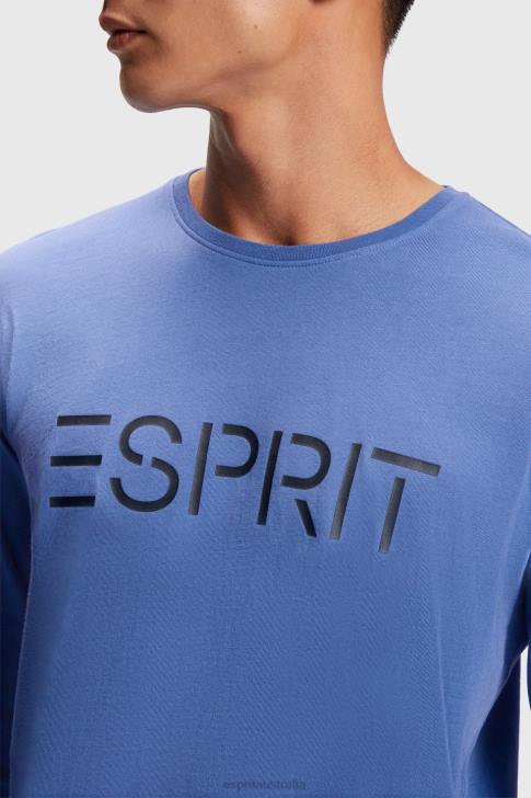 T-Shirts Blue Men Esprit Logo print jersey t-shirt V48Z867