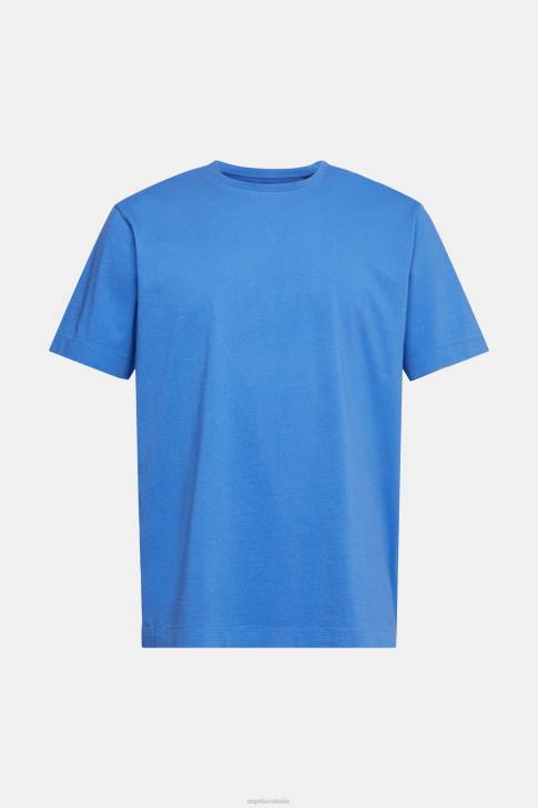 T-Shirts Blue Men Esprit Plain T-shirt V48Z931