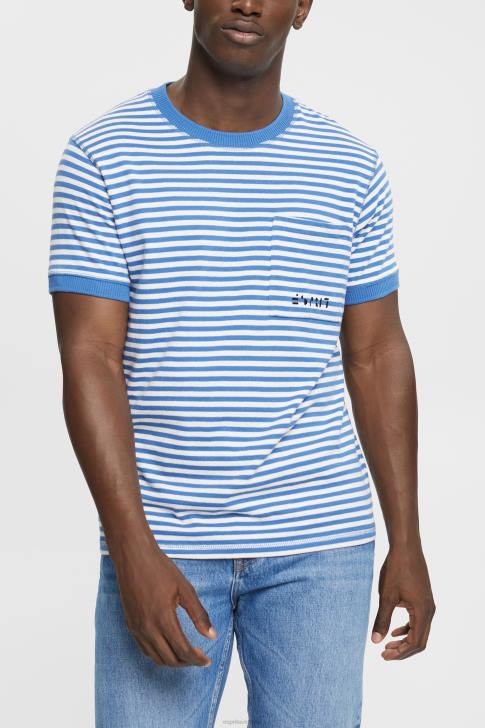 T-Shirts Blue Men Esprit Striped knitted t-shirt V48Z899
