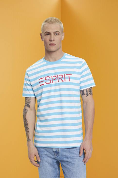 T-Shirts Blue Men Esprit Sustainable cotton striped T-shirt V48Z743