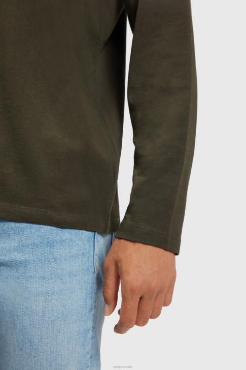 T-Shirts Dark Green Men Esprit Logo print jersey t-shirt V48Z865