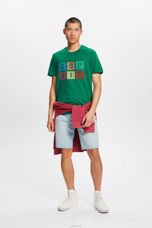 T-Shirts Dark Green Men Esprit Logo t-shirt, 100% cotton V48Z588