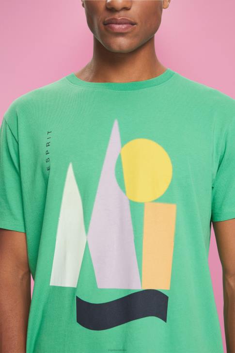 T-Shirts Green Men Esprit Jersey T-shirt with a print V48Z845
