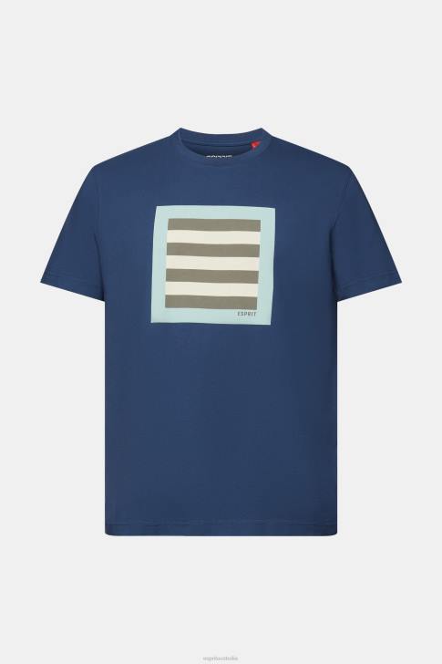 T-Shirts Grey Blue Men Esprit Jersey T-shirt with print, 100% cotton V48Z585