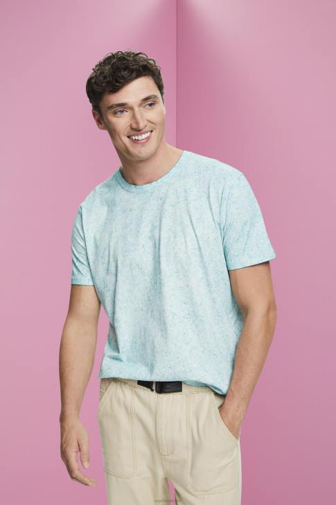 T-Shirts Light Aqua Green Men Esprit Washed-effect T-shirt V48Z753