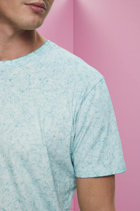 T-Shirts Light Aqua Green Men Esprit Washed-effect T-shirt V48Z753