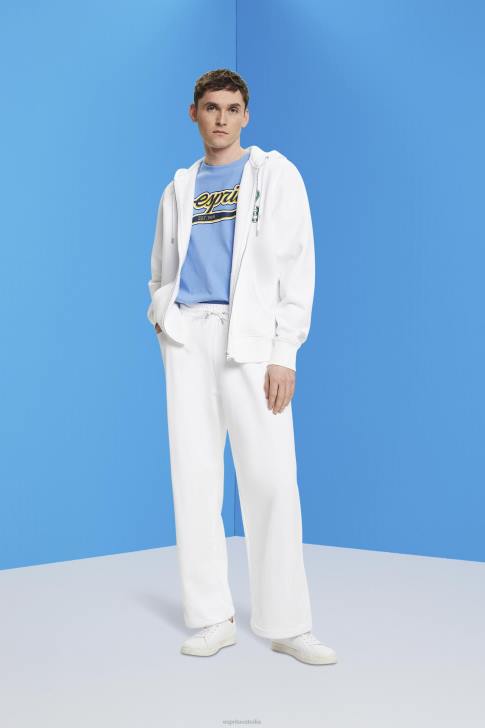 T-Shirts Light Blue Lavender Men Esprit Retro logo print cotton t-shirt V48Z632