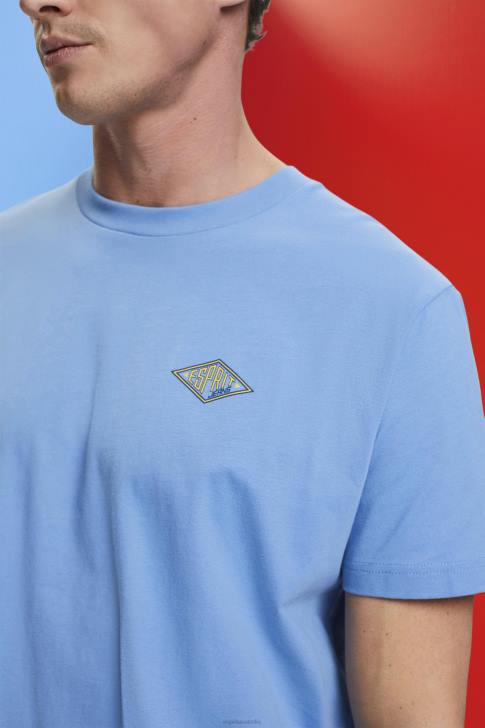 T-Shirts Light Blue Lavender Men Esprit T-shirt with logo print V48Z602