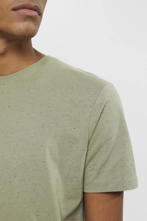 T-Shirts Light Khaki Men Esprit Flecked jersey t-shirt V48Z780