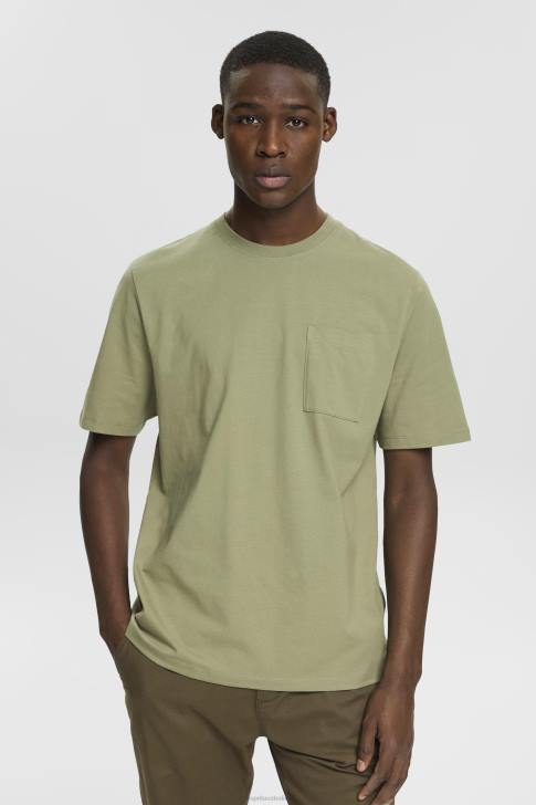 T-Shirts Light Khaki Men Esprit Jersey t-shirt V48Z746