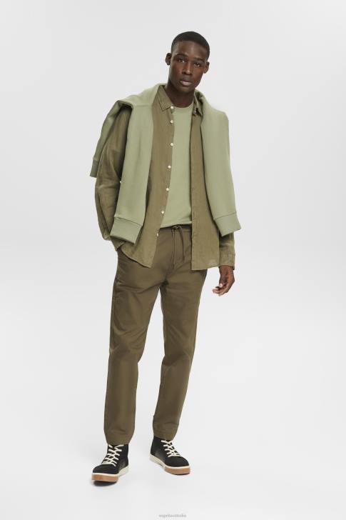 T-Shirts Light Khaki Men Esprit Jersey t-shirt V48Z746