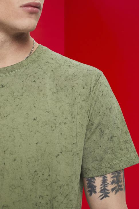 T-Shirts Light Khaki Men Esprit Washed-effect T-shirt V48Z752