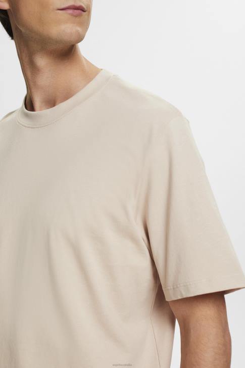 T-Shirts Light Taupe Men Esprit Cotton crewneck T-shirt V48Z722