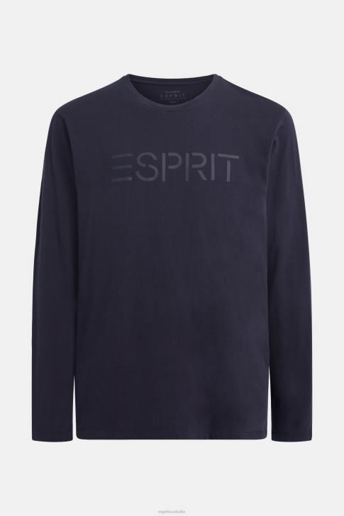 T-Shirts Navy Men Esprit Logo print jersey t-shirt V48Z866