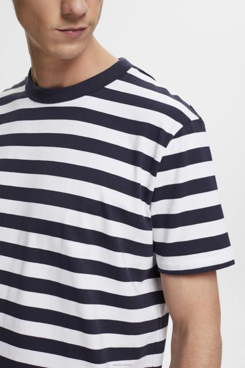T-Shirts Navy Men Esprit Striped crewneck T-shirt V48Z721