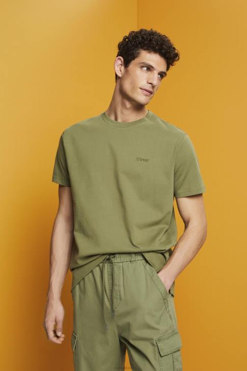 T-Shirts Olive Men Esprit Logo T-shirt, 100% cotton V48Z669