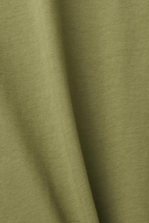 T-Shirts Olive Men Esprit Logo print cotton t-shirt V48Z626