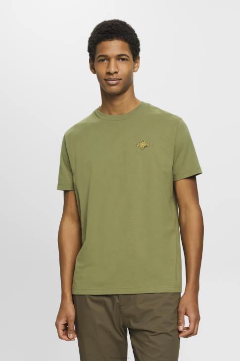 T-Shirts Olive Men Esprit T-shirt with logo print V48Z601
