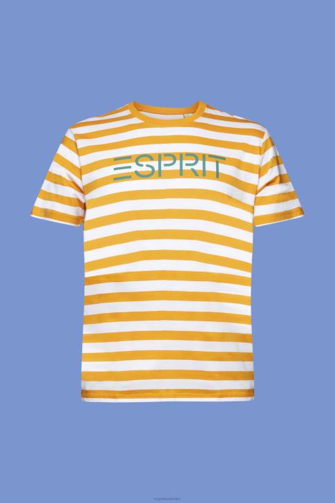T-Shirts Orange Men Esprit Sustainable cotton striped T-shirt V48Z745