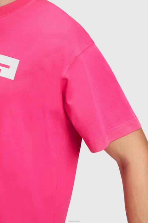 T-Shirts Pink Fuchsia Men Esprit Matte shine logo applique t-shirt V48Z619