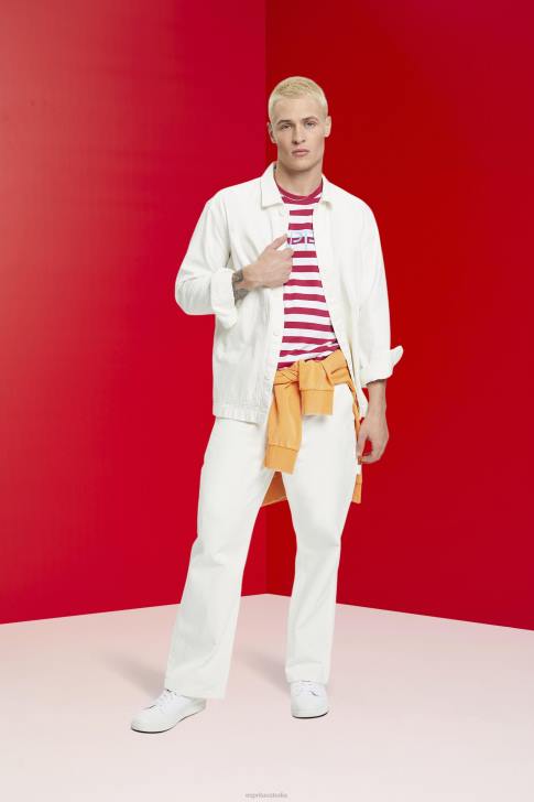 T-Shirts Pink Men Esprit Sustainable cotton striped T-shirt V48Z744