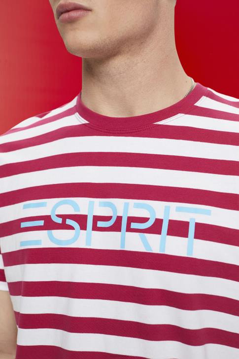 T-Shirts Pink Men Esprit Sustainable cotton striped T-shirt V48Z744
