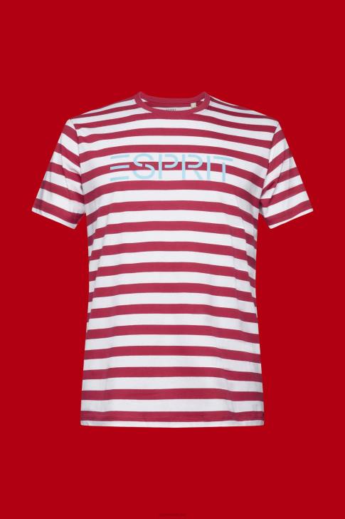 T-Shirts Pink Men Esprit Sustainable cotton striped T-shirt V48Z744