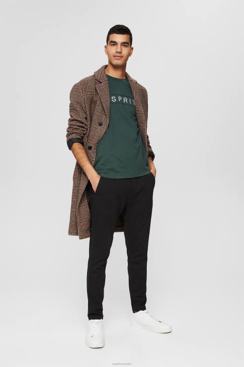 T-Shirts Teal Blue Men Esprit Jersey logo T-shirt, 100% cotton V48Z734