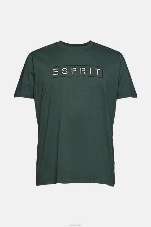 T-Shirts Teal Blue Men Esprit Jersey logo T-shirt, 100% cotton V48Z734