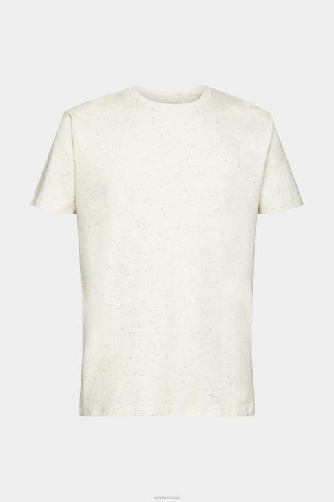 T-Shirts White Men Esprit Flecked jersey t-shirt V48Z779