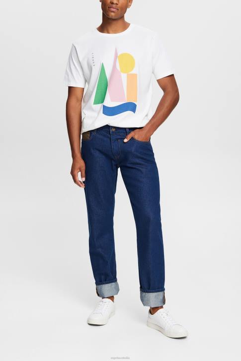T-Shirts White Men Esprit Jersey T-shirt with a print V48Z844