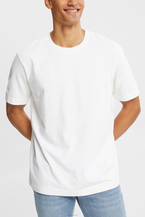 T-Shirts White Men Esprit Plain T-shirt V48Z929