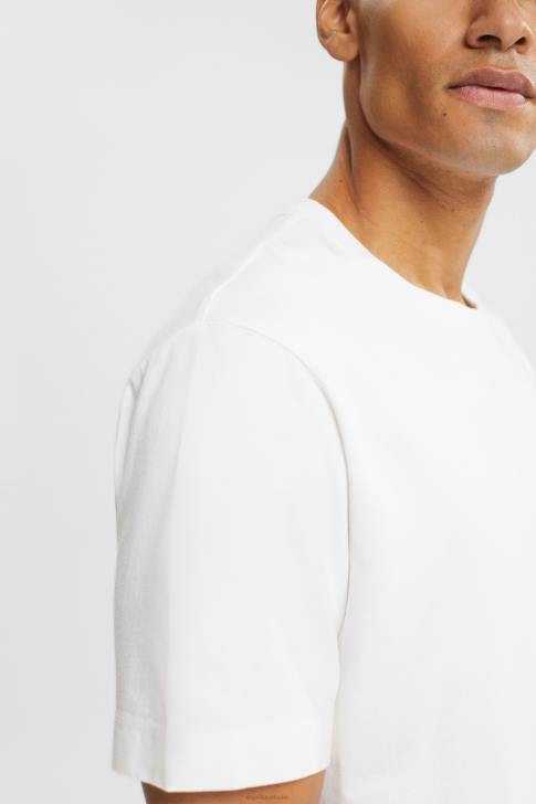 T-Shirts White Men Esprit Plain T-shirt V48Z929