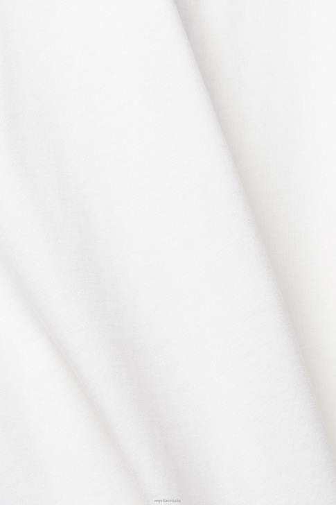 T-Shirts White Men Esprit Plain T-shirt V48Z929
