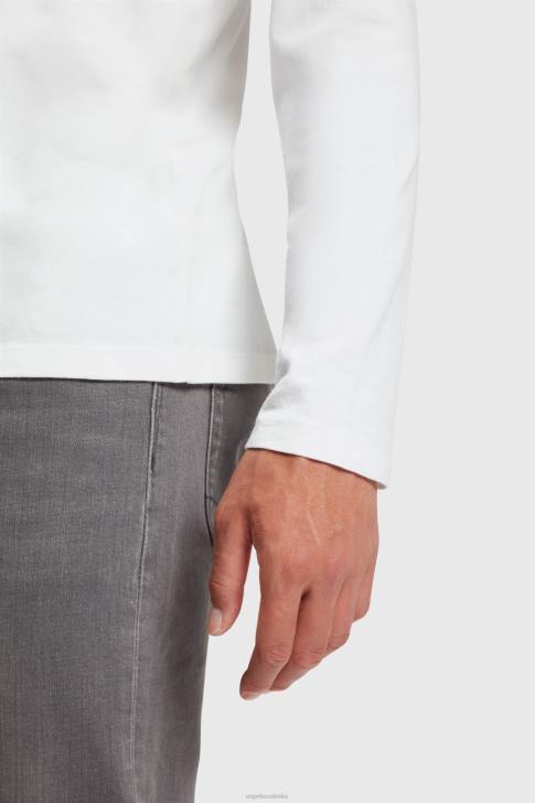 T-Shirts White Men Esprit Regular solid jersey t-shirt V48Z859