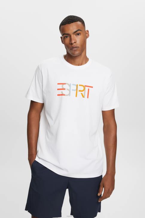 T-Shirts White Men Esprit T-shirt with front print, 100% cotton V48Z738