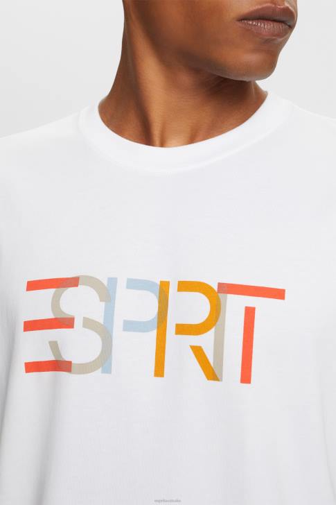 T-Shirts White Men Esprit T-shirt with front print, 100% cotton V48Z738