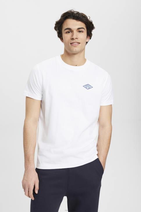 T-Shirts White Men Esprit T-shirt with logo print V48Z599