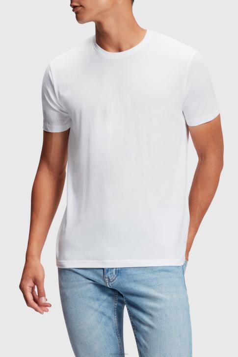 T-Shirts White Men Esprit Two-pack crewneck cotton t-shirts V48Z856